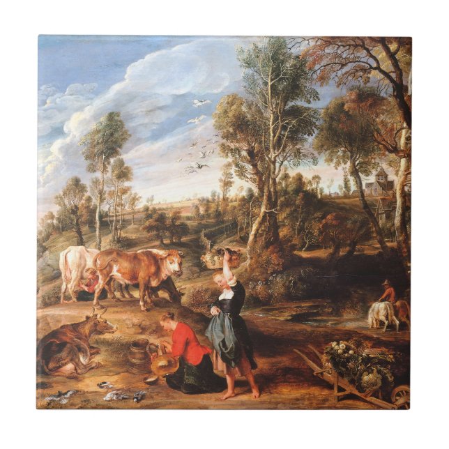 Peter Paul Rubens Milkmaids with Cattle in a Lands (Frente)