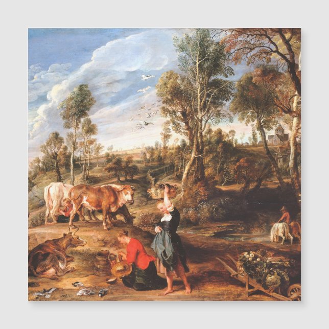Peter Paul Rubens Milkmaids with Cattle in a Lands (Frente)