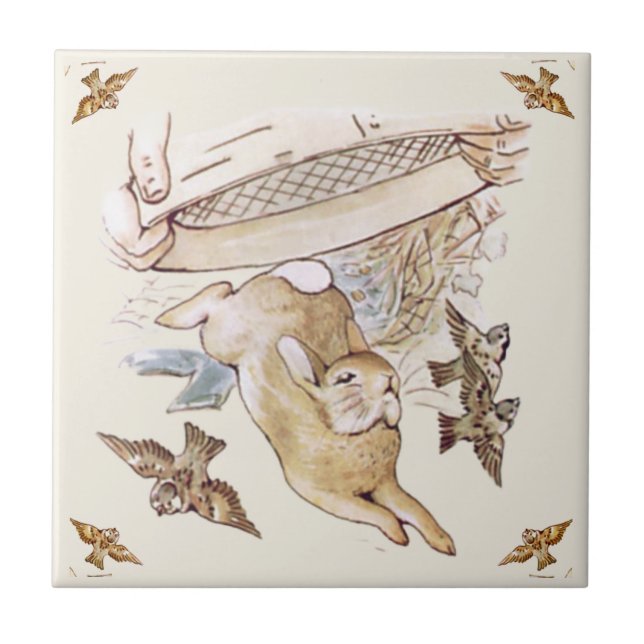 Peter Rabbit Beatrix Potter McGregor Ceramic Tile (Frente)