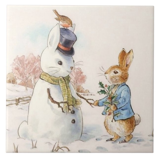 Peter Rabbit e o boneco de neve de Beatrix Potter (Frente)