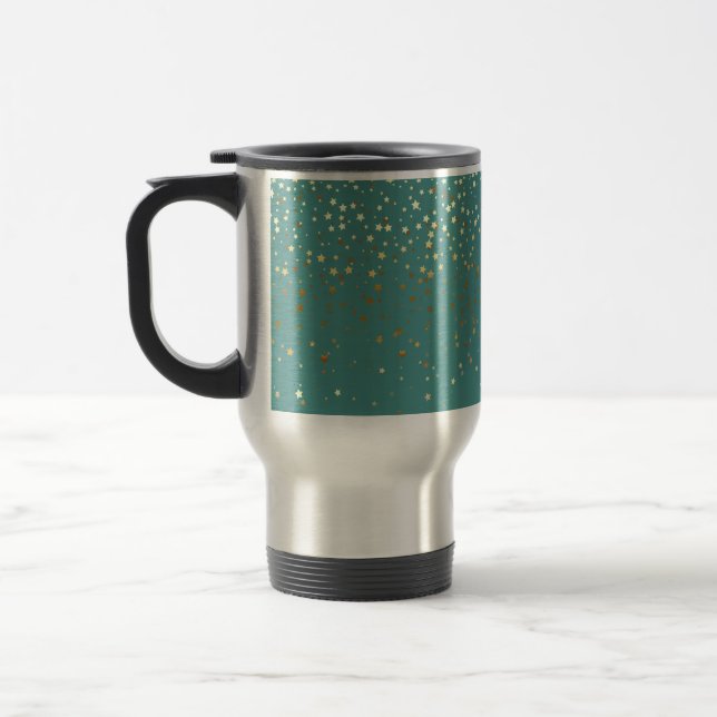 Petite Ouro Stars Caneca de viagem-Teal (Esquerda)