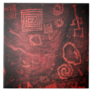 Petróglifos Escritos da Caverna Hopi Arte Azulejo 
