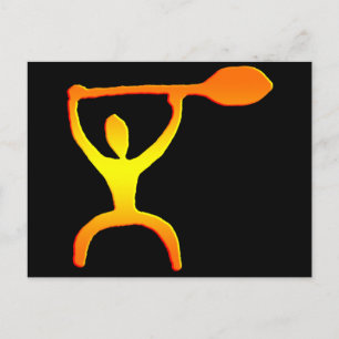 Petroglyph havaiano do homem da pá - cartão