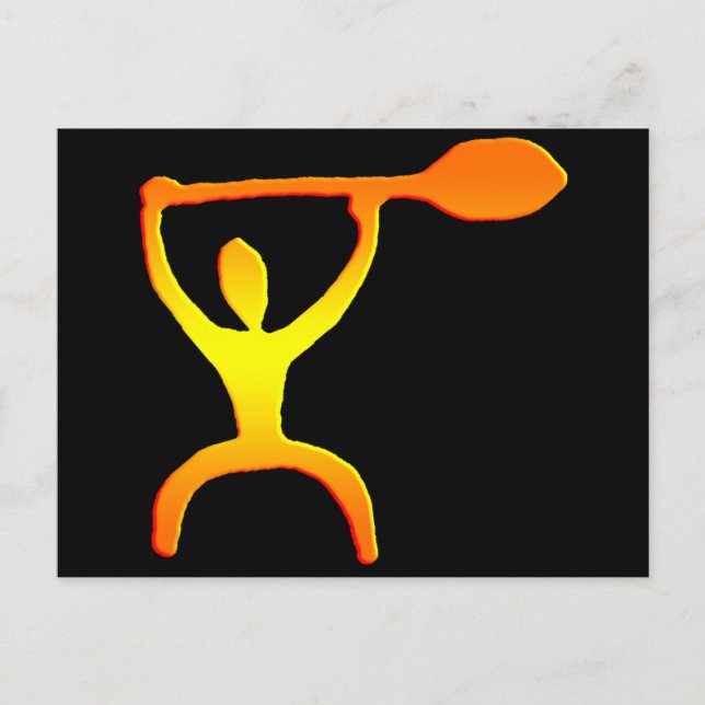 Petroglyph havaiano do homem da pá - cartão (Frente)