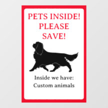 Pets Dentro House Sticker, Janela Cling