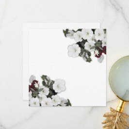 Petunia branca cartões de agradecimentos