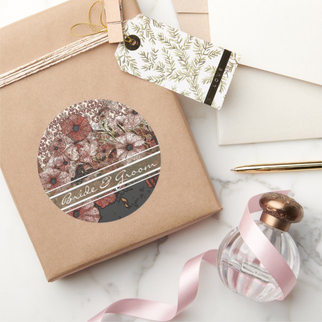 Petunia Rosa Nos Adesivos Damásticos (Presentear)