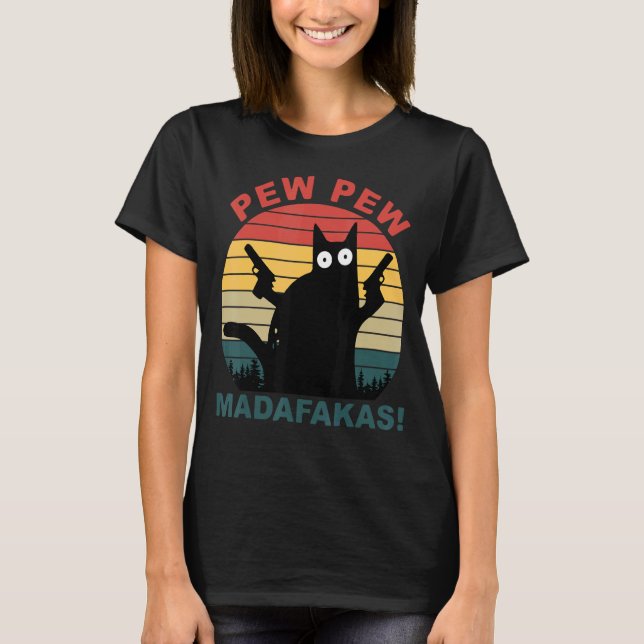 Pew Pew Madafakas Pew Cat Women Top Retro Stor (Frente)