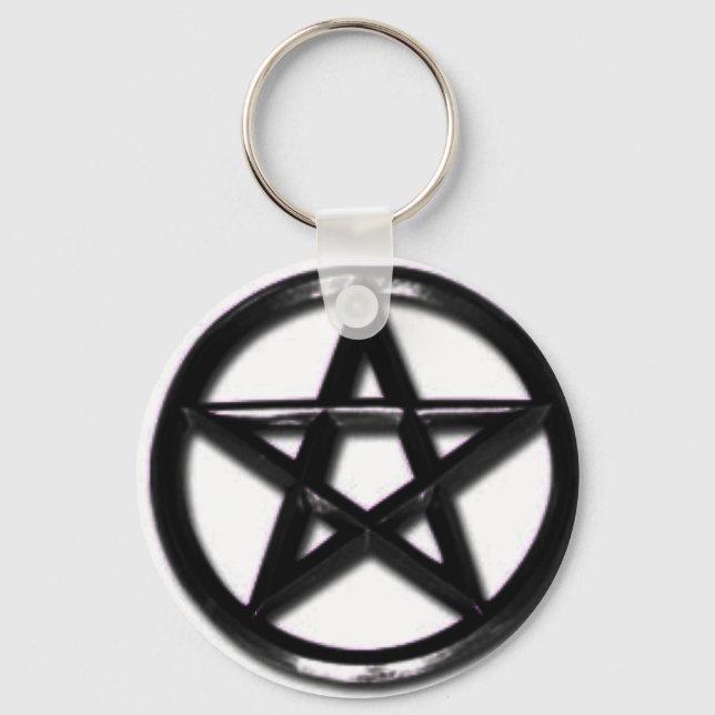 Pewter Pentacle pagan chaveiro (Frente)