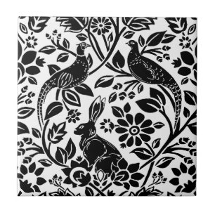 Pheasant and Hare Patterno, Branco e Preto