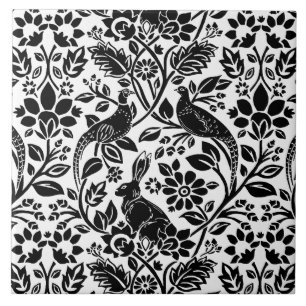 Pheasant and Hare Patterno, Branco e Preto