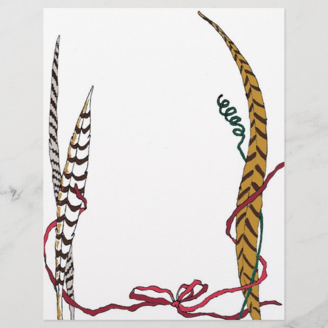 Pheasant Feather Nature Letterhead (Frente)