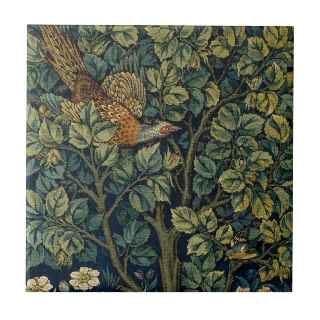 Pheasant Pássaro Árvore Floresta William Morris (Frente)