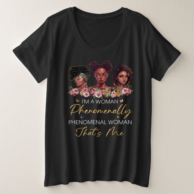 Phenomenal Mulher e tamanho V camisa do pescoço (Frente do Design)