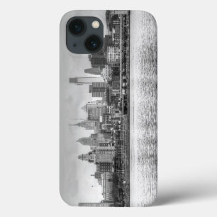 Philadelphia skyline in black and white