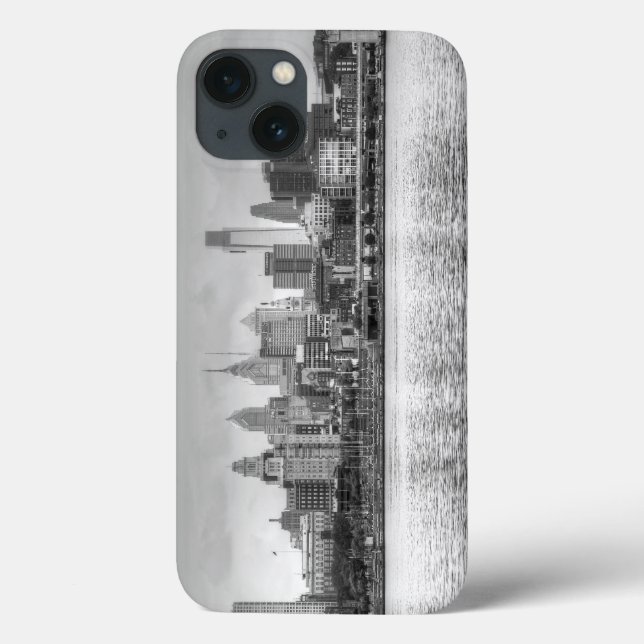 Philadelphia skyline in black and white (Verso)