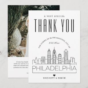 Philadelphia Wedding   Obrigado + Cartão com foto
