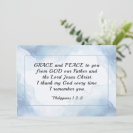 Philippians 1:2-3 Grace e Peace to You Flat Card