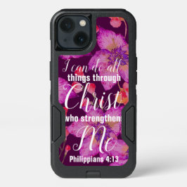 Philippians 4:13 Bíblia Verse Floral
