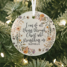 Philippians 4:13 Escritura de Bíblia Verse Floral 