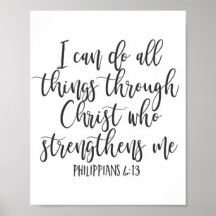 Philippians 4:13 Eu posso fazer tudo Poster