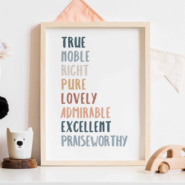 Philippians 4:8 Boho color poster (Criador carregado)