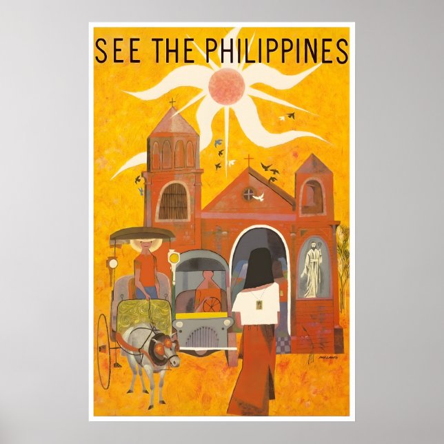Philippines Print Travel Poster Filipino Art (Frente)