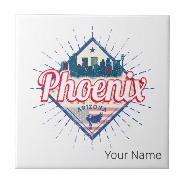 Phoenix Arizona EUA Skyline Vintage EUA (Frente)