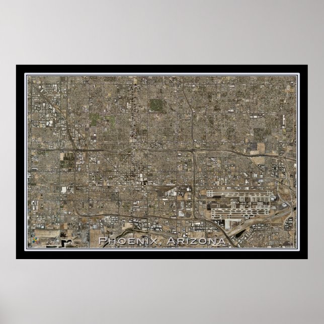 Phoenix Arizona Satellite Poster Map (Frente)