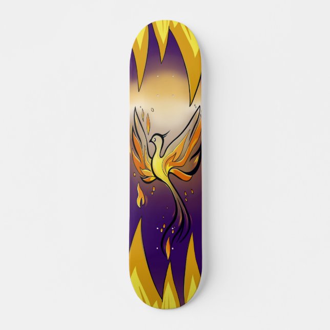 Phoenix Rise – Chama Mínima Skateboard (Frente)