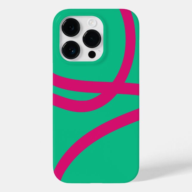 Phone Case – Pink Lines on Green (Verso)