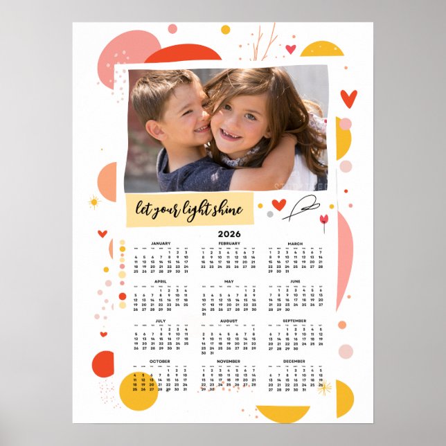 Photo Calendar 2026 Let Your Light Shine Poster (Frente)