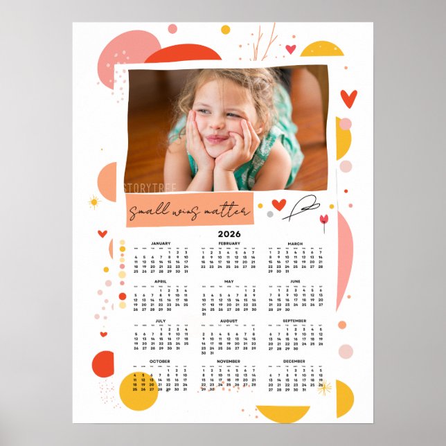 Photo Calendar 2026 Small Wins Matter Poster 18x24 (Frente)