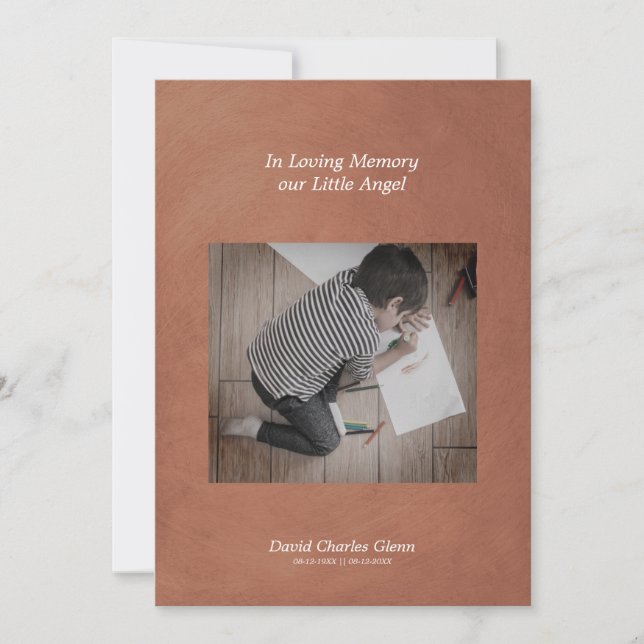 Photo Child Remembering Brown Faux Metallic Effect (Frente)