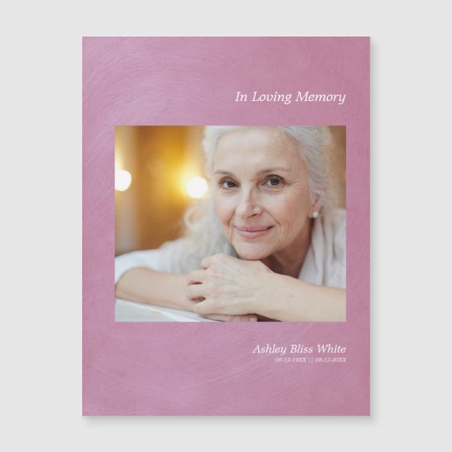 Photo Dear One Remember Mauve Faux Metallic Effect (Frente)