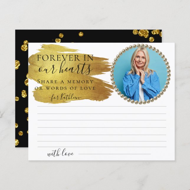 Photo Elegant Compartilhe um Cartão Funeral de Mem (Frente/Verso)