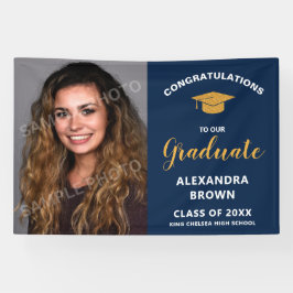 Photo Graduation Announcement Blue