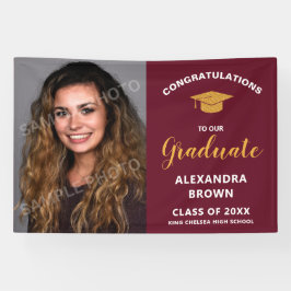 Photo Graduation Announcement Burgundy