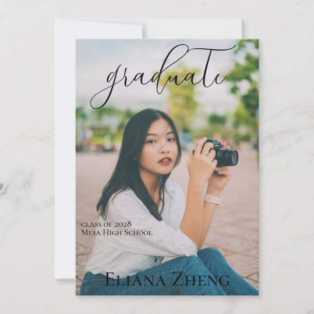 Photo Graduation Announcement Card (Frente)