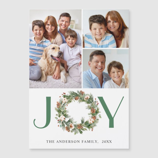 PHOTO Pine Cones Wreath Christmas Magnecard (Frente)