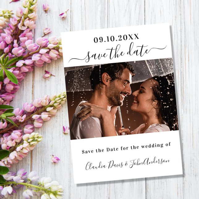 Photo script wedding save the date magnet (Criador carregado)