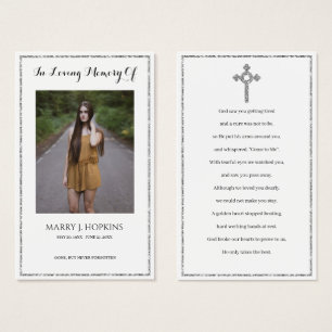 Photo Sympathy Funeral Memorial Prayer Cards