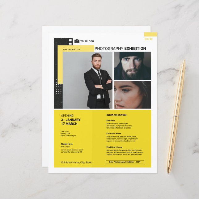 Photography Exhibition Flyer Template (Frente/Verso In Situ)