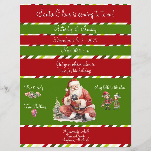 Photos With Santa In the Mall Flyer (Frente)