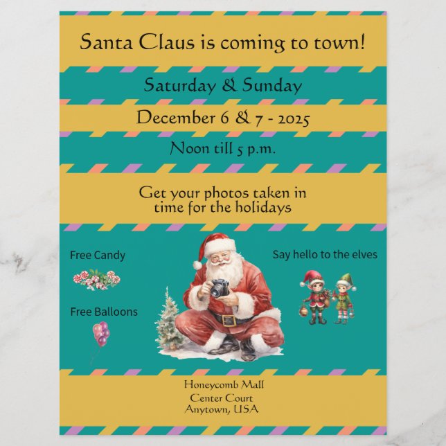 Photos With Santa In the Mall Flyer (Frente)