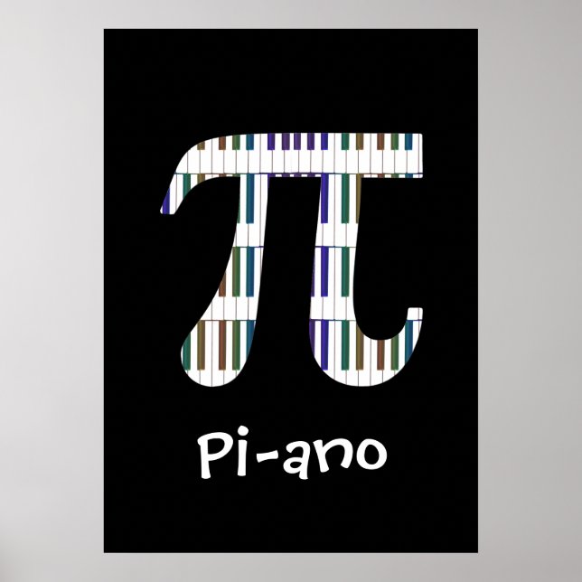 Pi-ano ~ Engraçado Poster de Geek de Música Matemá (Frente)