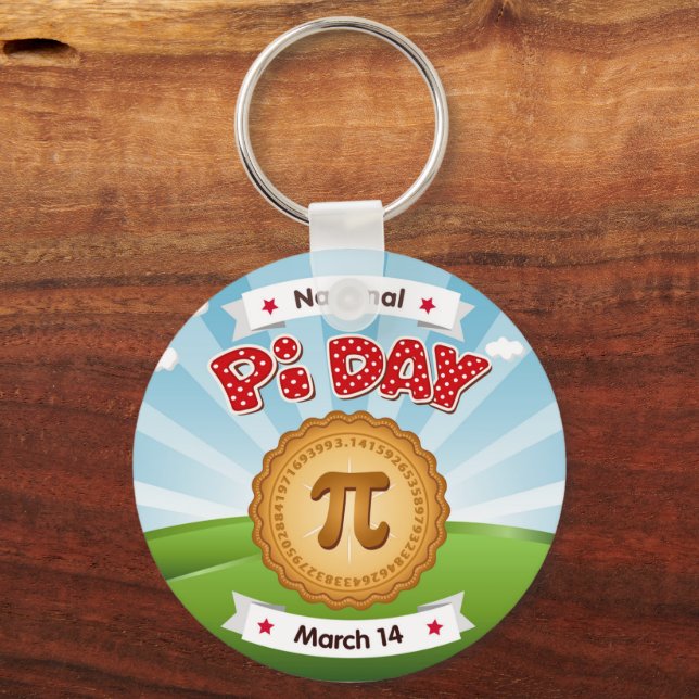 Pi Day, Comemore Matemática, Coma Pie! Chaveiro (Frente)