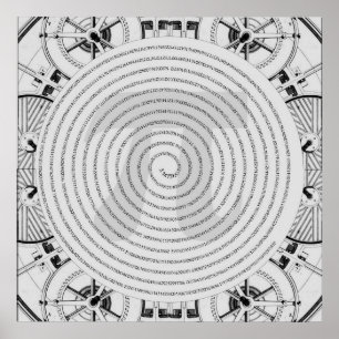 Pi em espiral a 2.210 dígitos na Poster da Cinza