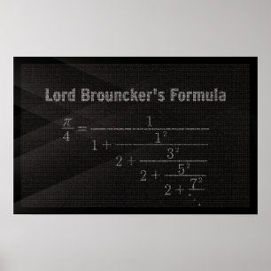Pi Fórmula do senhor Brouncker - poster da