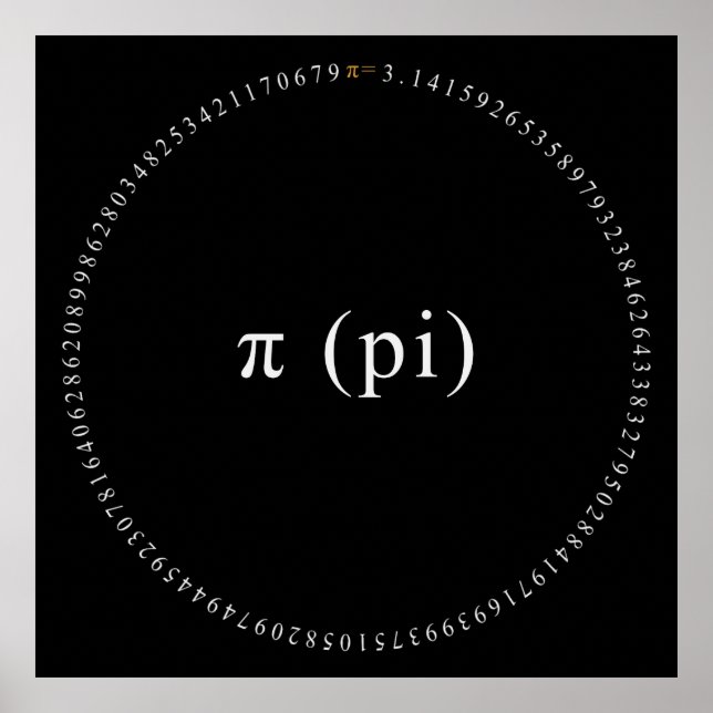Pi, o Poster da Constante Matemática Irracional (Frente)